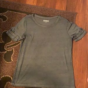 Mudd Grey Tee with cute detailing on sleeves, Sz S